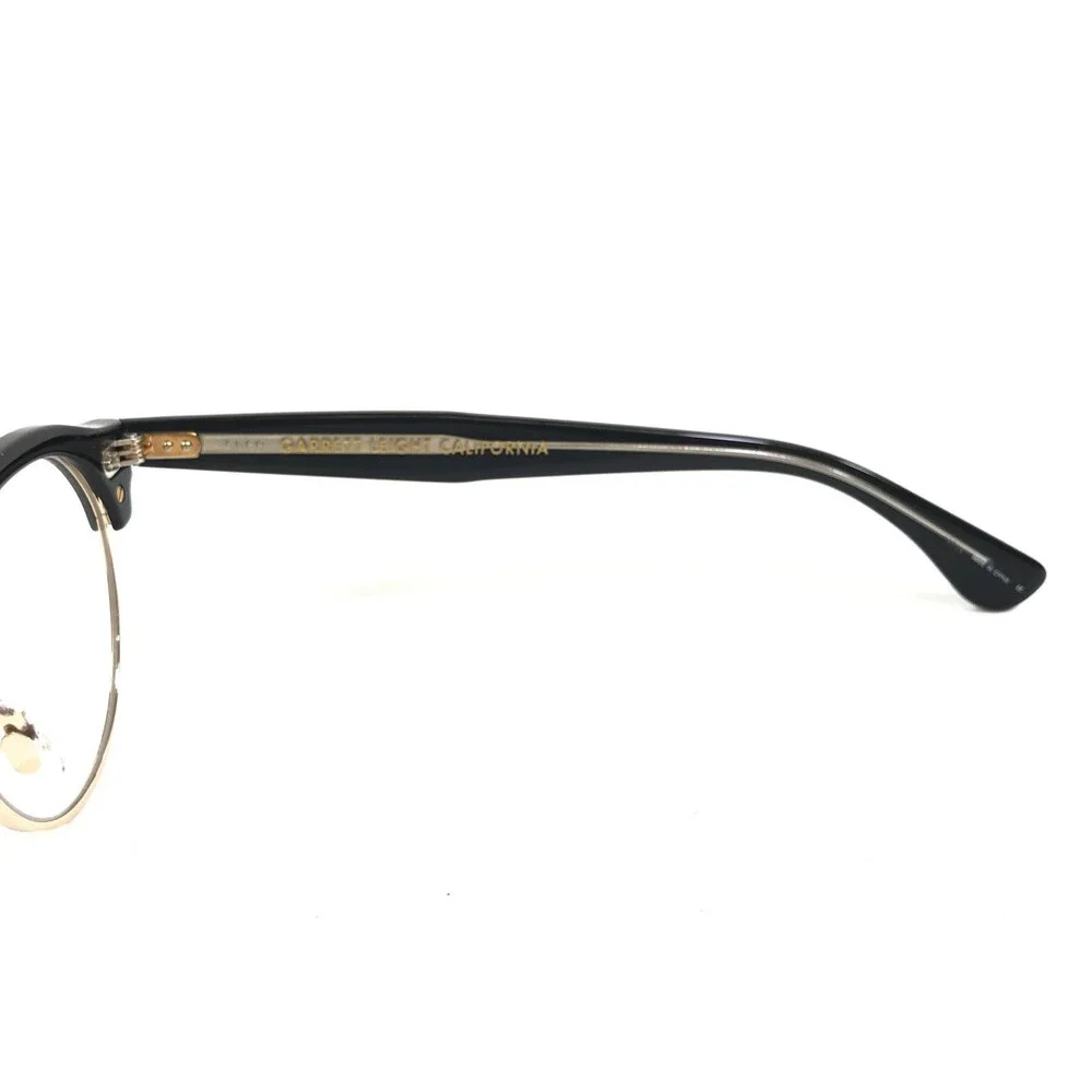 Garrett Leight Eyeglasses Frames OAKWOOD BKG Black Gold Round Full Rim 47-23-145